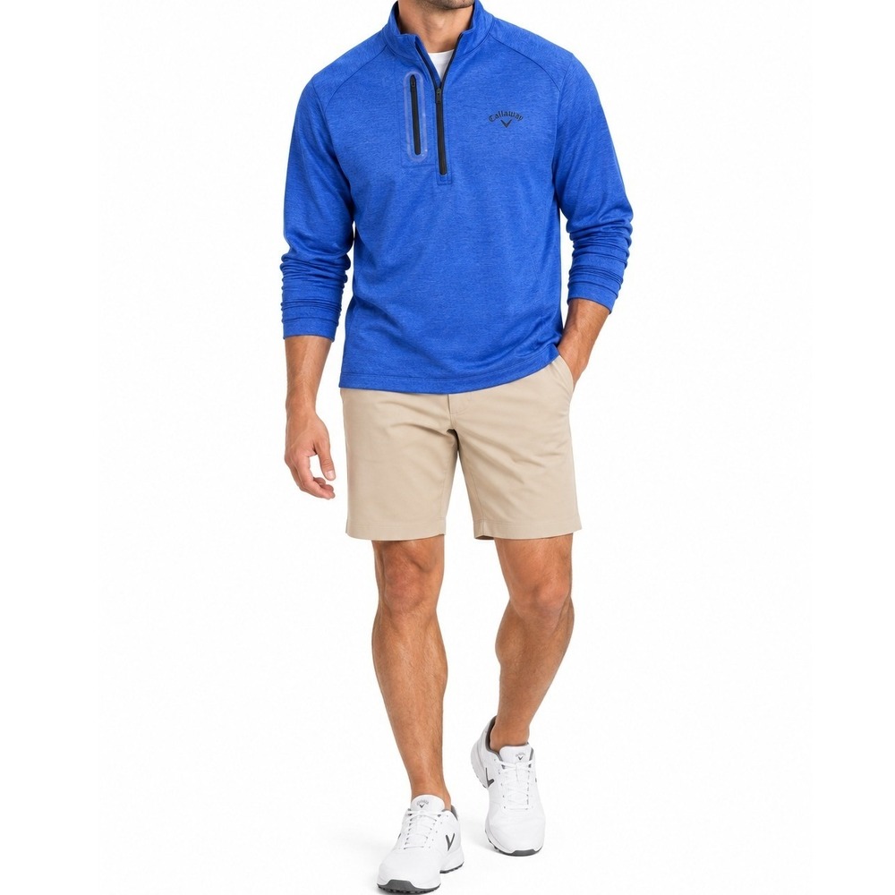 Callaway Quarter Zip Pullover Men Large Blue Athleisure Casual Golf Jacket